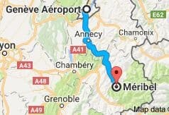 Geneva Airport to Meribel Directions